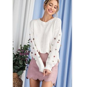Tufted Dot Knit Sweater